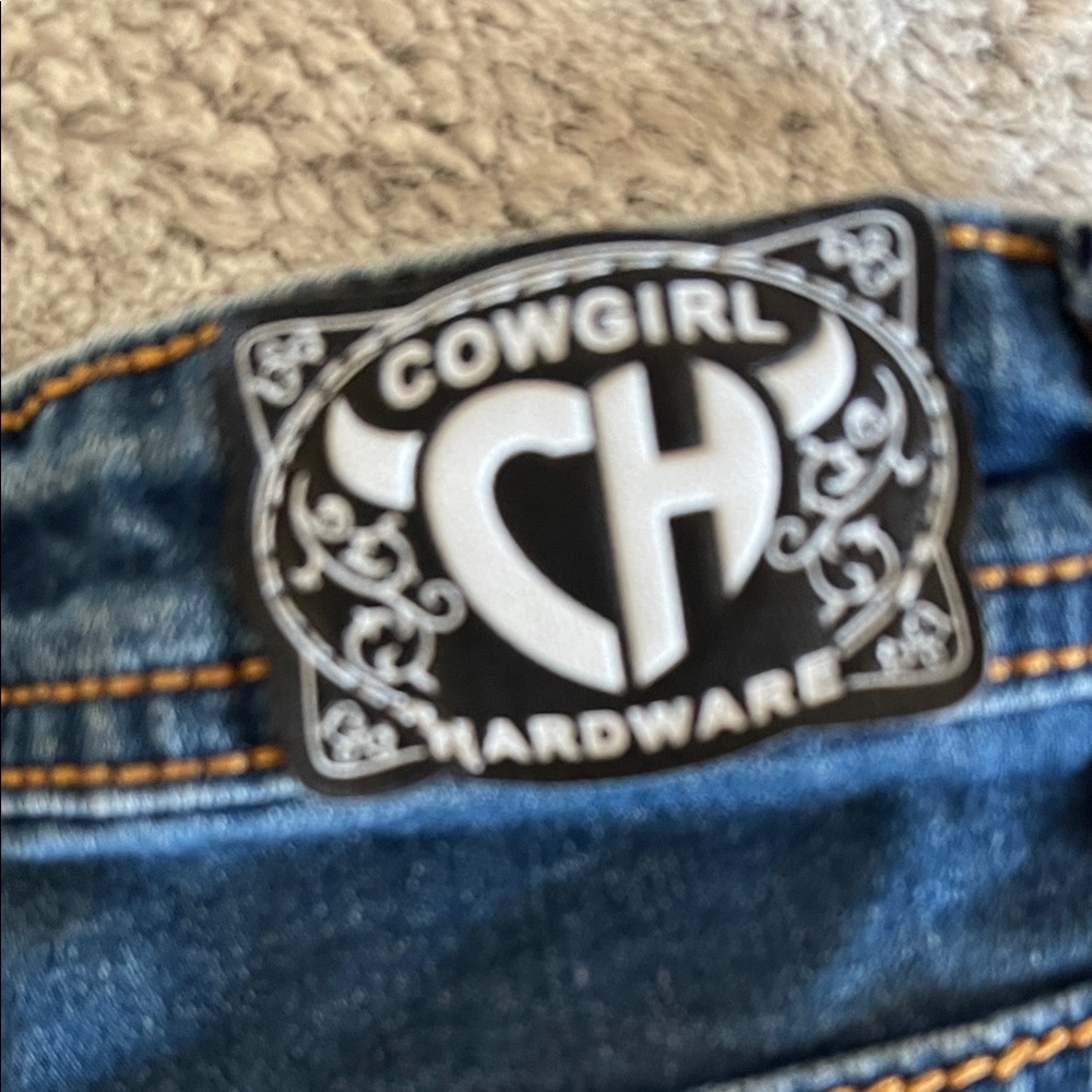 Cowgirl Hardware Dark Blue Flare Jeans. SZ 7 - Picture 7 of 8